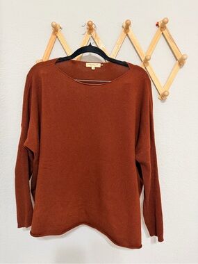 Demylee New York Brown Burgundy Cashmere Sweater Size Medium